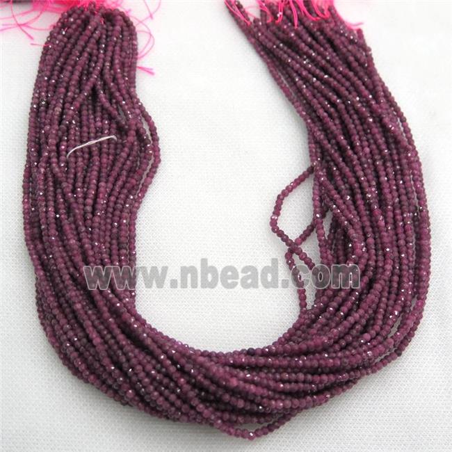 Natural Ruby Beads Fuchsia Heat Treated Faceted Round