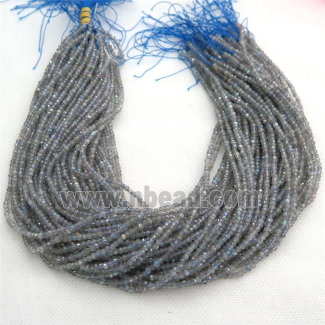 natural Labradorite Beads, faceted rondelle