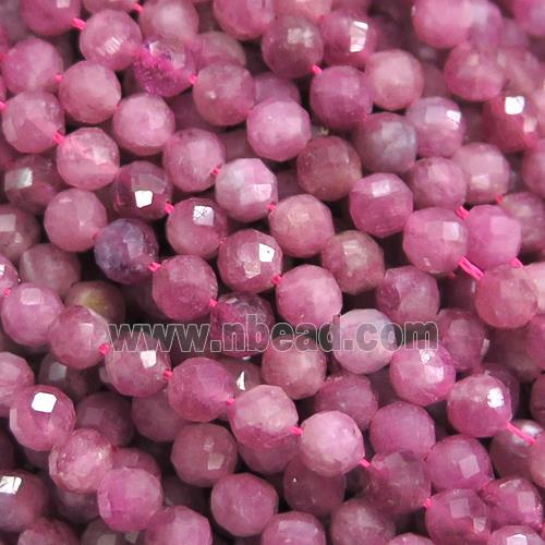 pink Tourmaline beads, faceted round