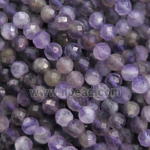 purple Amethyst beads, faceted round