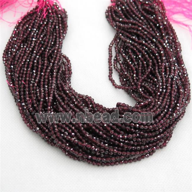 red Garnet Seed Beads, faceted round