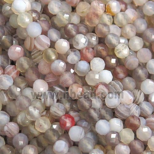 tiny Botswana Agate beads, faceted round