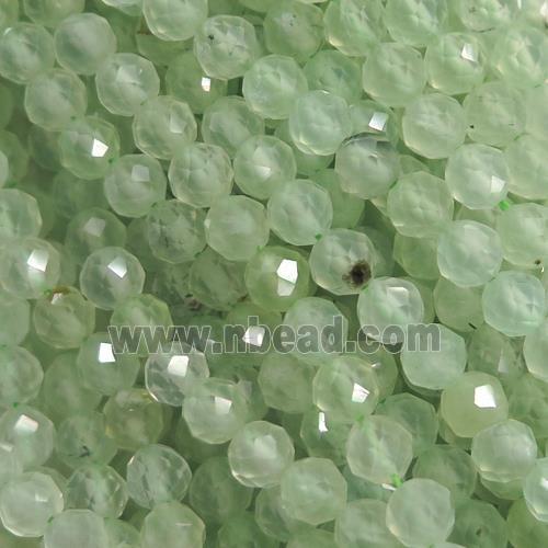 tiny Prehnite Seed Beads, green, faceted round