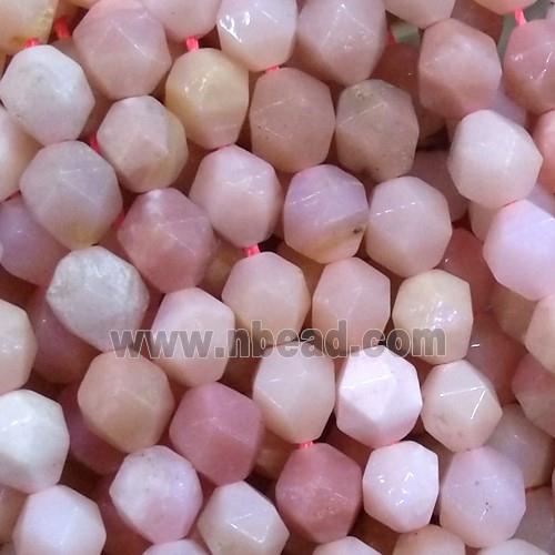 pink opal stone beads, faceted round, A-grade
