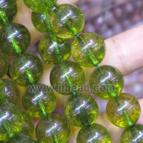 synthetical Green Quartz Beads, round