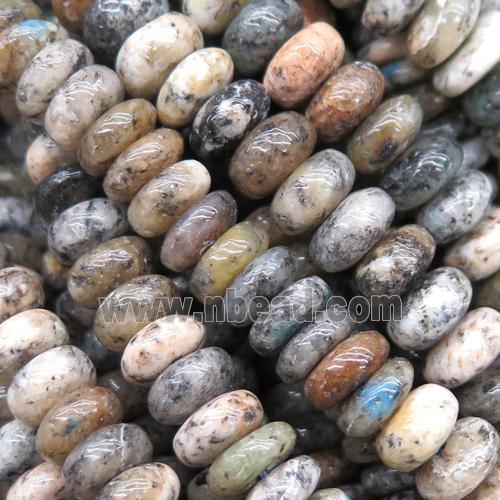 natural K2 jasper beads, rondelle, B grade