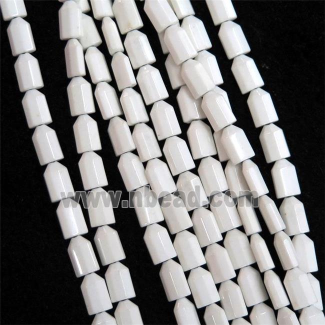 white Oxidative Agate bullet beads