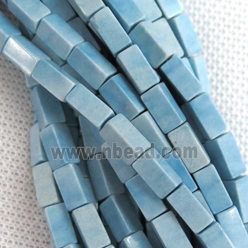 blue Oxidative Agate cuboid beads