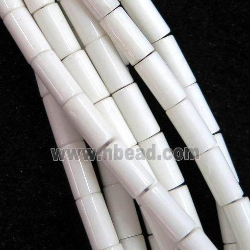 white Oxidative Agate tube beads