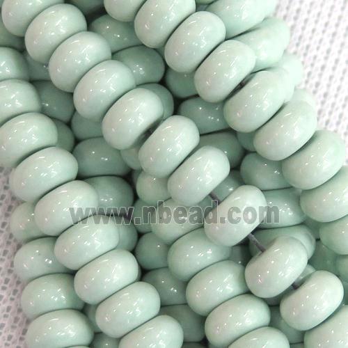 green Oxidative Agate rondelle beads