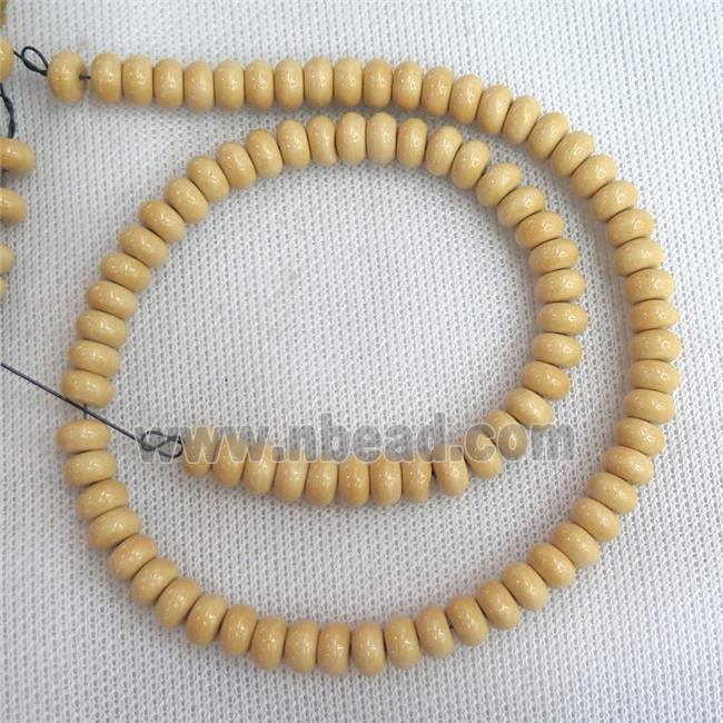 yellow Oxidative Agate rondelle beads
