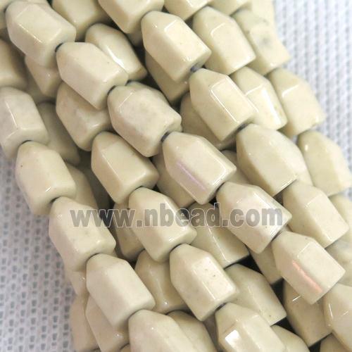 cream Oxidative Agate bullet beads