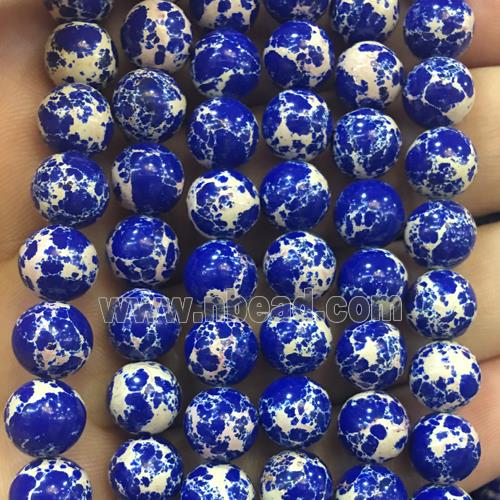 round blue synthetic Imperial Jasper beads