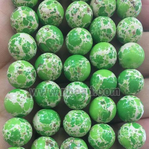 round green synthetic Imperial Jasper beads