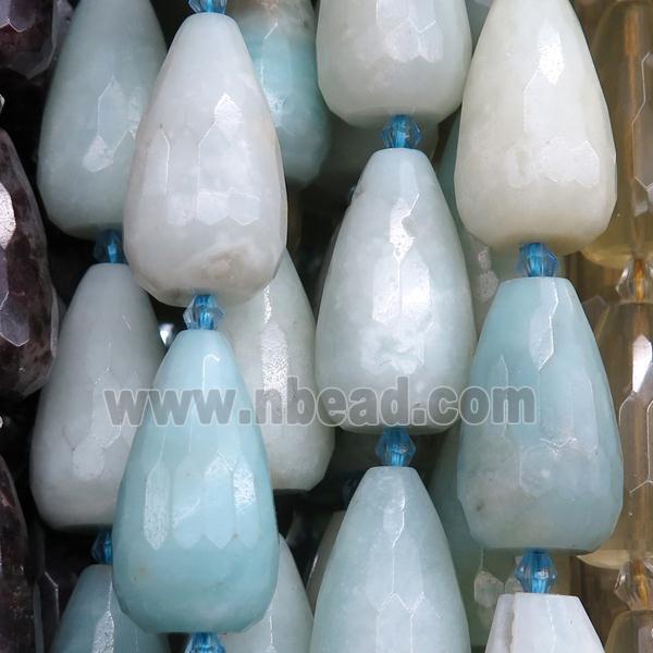 Chinese Amazonite beads, faceted teardrop