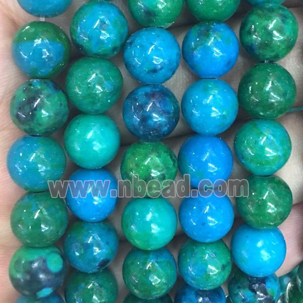 round Chrysocolla stone beads, Phoenix, Synthetic