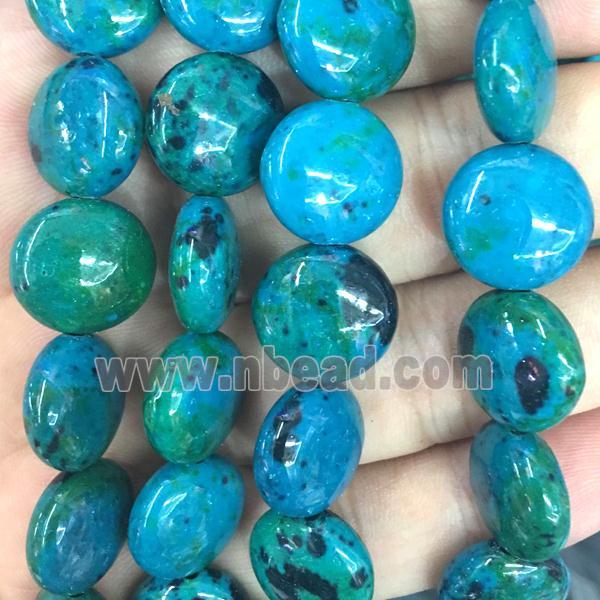 Chrysocolla circle beads, Synthetic