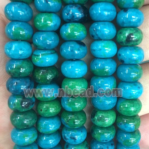 Chrysocolla rondelle beads, Synthetic