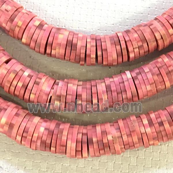 Fimo Polymer Clay Heishi Beads, red