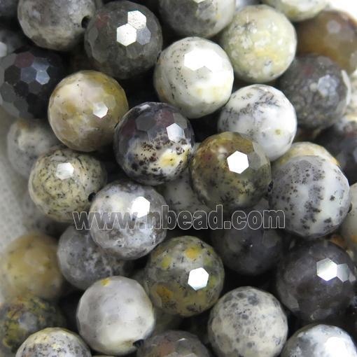 Moss Opal Jasper Beads, faceted round, A grade