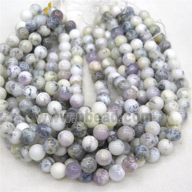 round white Moss Opal Jasper beads