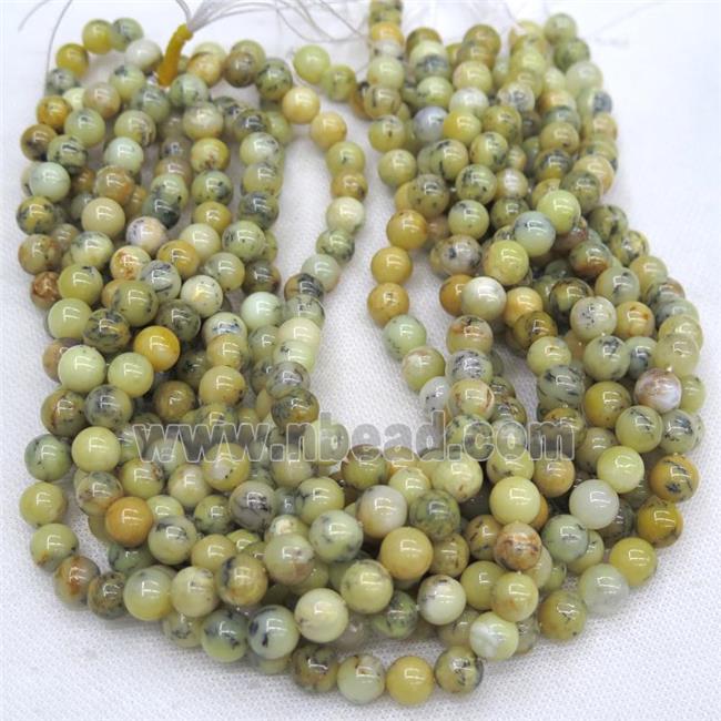 yellow Opal stone beads, round