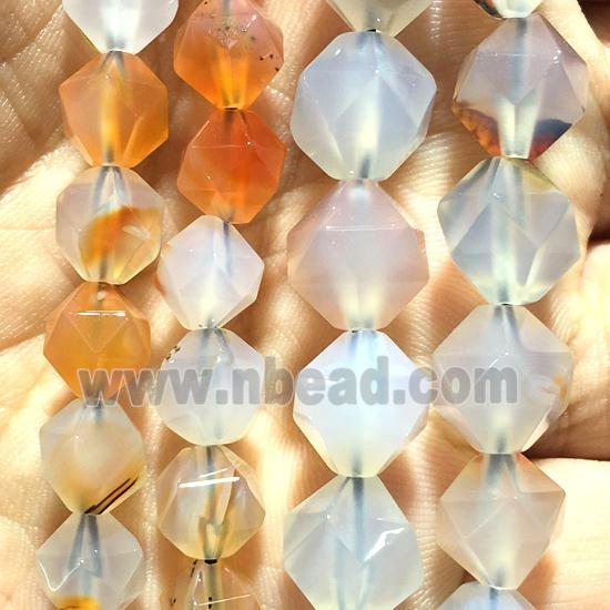 natural agate beads, faceted round