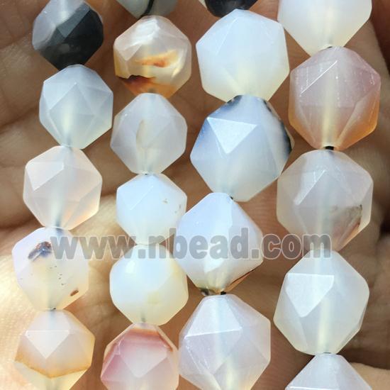 matte natural heihua Agate beads, faceted round