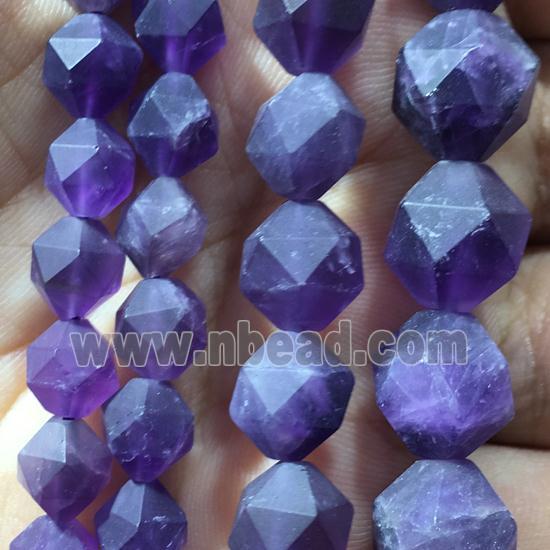 matte purple Amethyst beads, cutted round