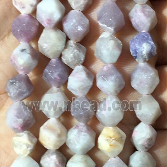matte African Lilac Jasper beads, faceted round