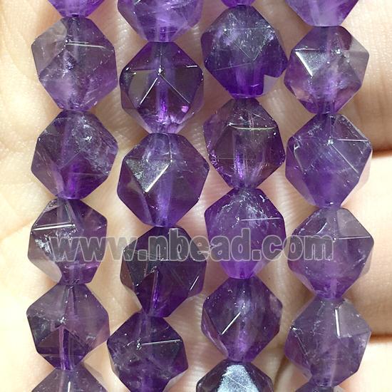 faceted round purple Amethyst Beads