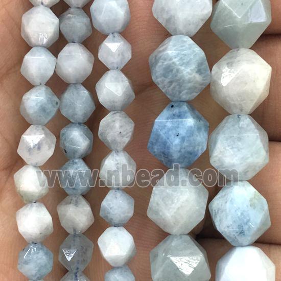 faceted round Aquamarine beads