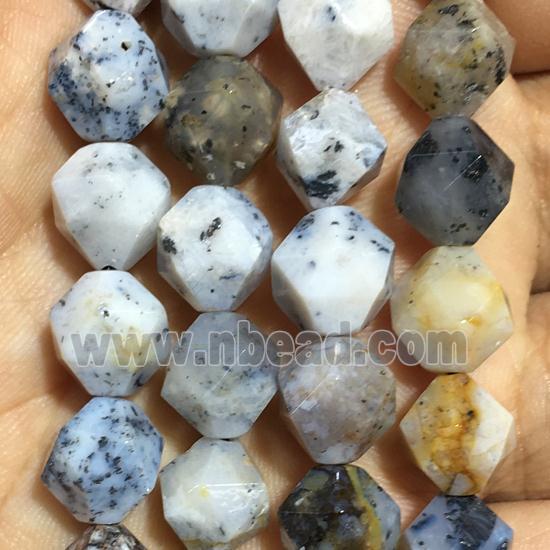 Brazilian Moss Agate Beads, faceted round