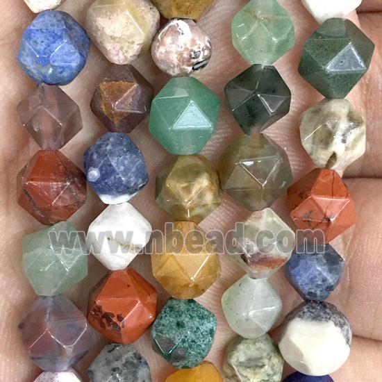 mixed Gemstone Beads, faceted round