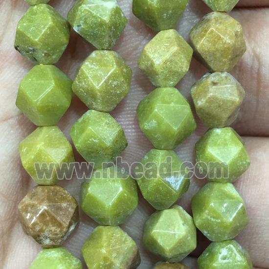 olive Opal Jasper beads, faceted round