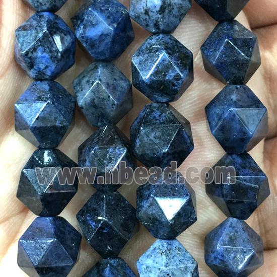 blue Dumortierite Beads, faceted round