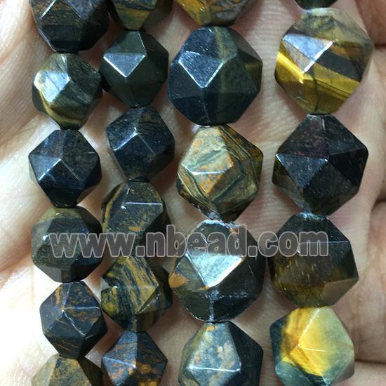 multicolor Iron Tiger eye stone beads, faceted round