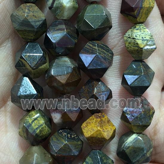 sunset Tiger eye stone beads, faceted round