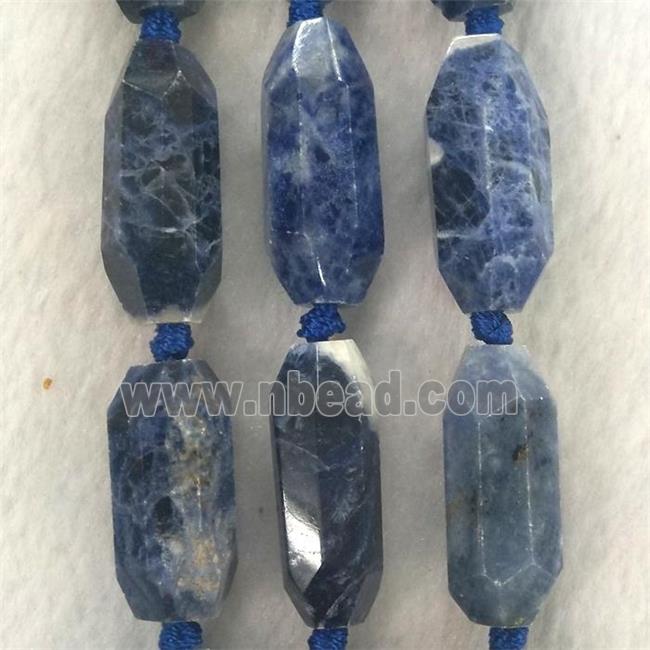 blue Sodalite beads, faceted rice