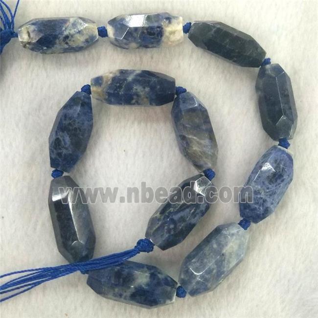 blue Sodalite beads, faceted rice