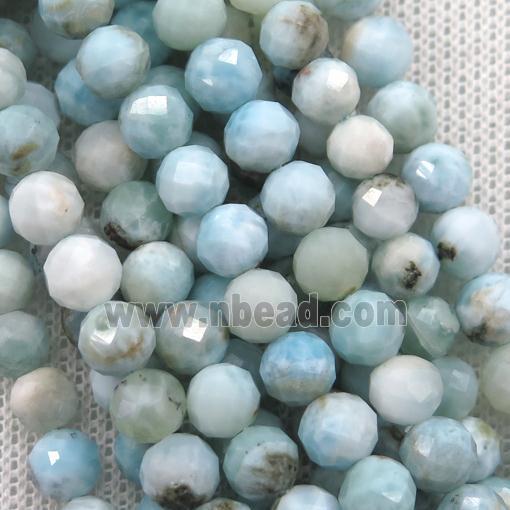 Larimar Beads, faceted round