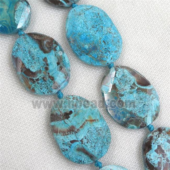 blue Ocean Jasper slab beads, faceted freeform