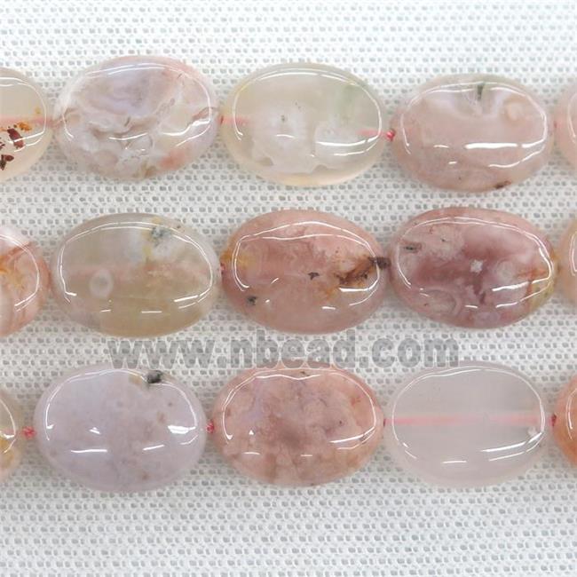 natural Cherry blossom Agate oval beads