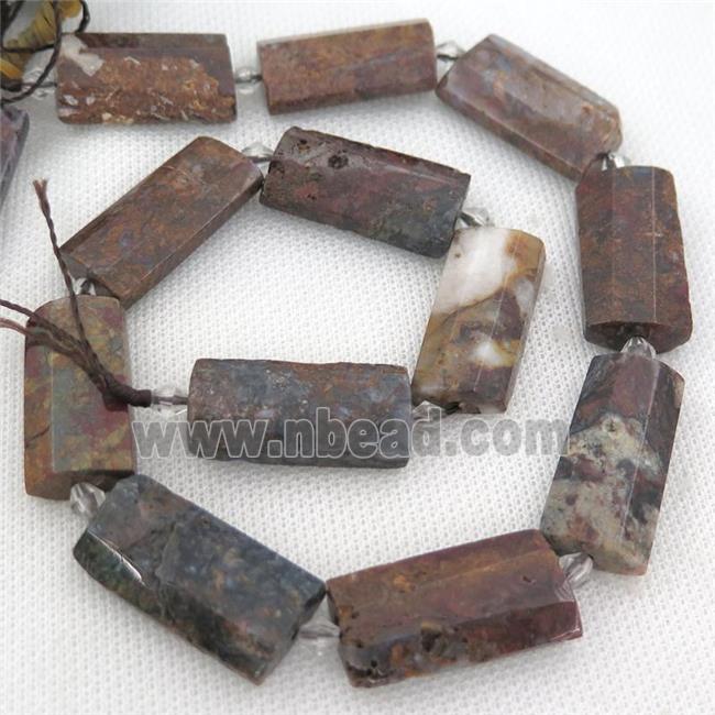Pietersite Jasper beads, faceted rectangle