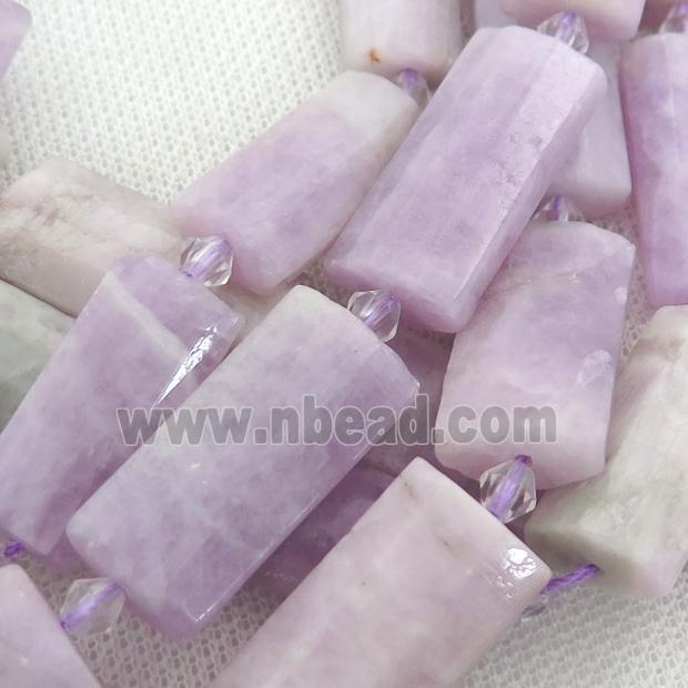 Kunzite Beads, faceted rectangle