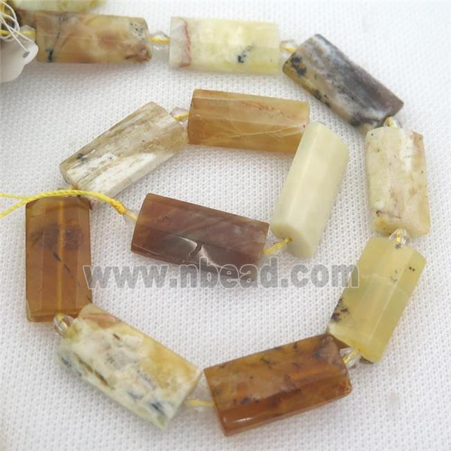 yellow Opal Stone Beads, faceted rectangle