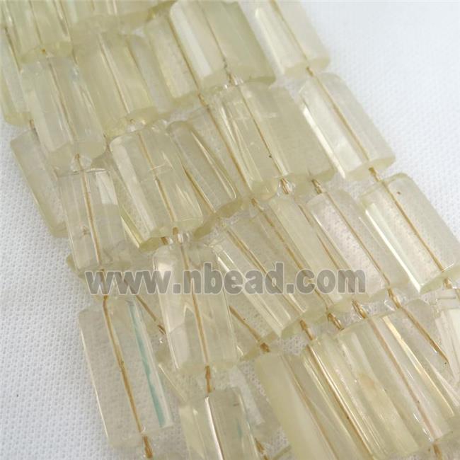 lemon Quartz Beads, faceted rectangle