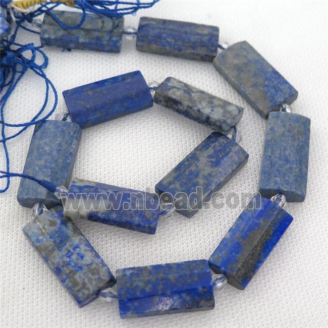 blue Lapis Lazuli Beads, faceted rectangle