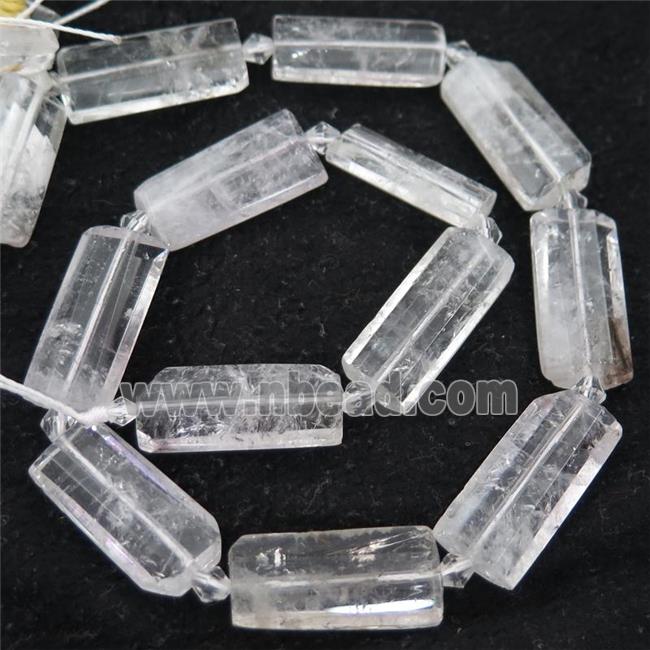 Clear Lodalite Beads, faceted rectangle