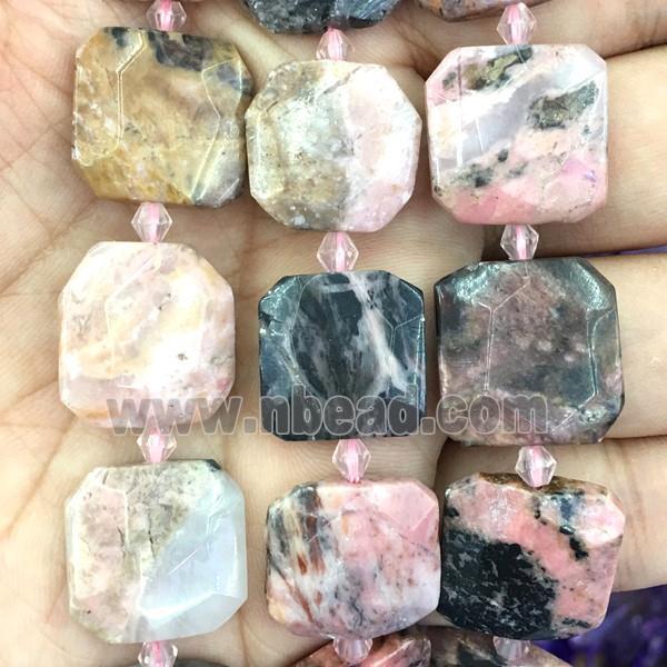 pink Opal square Beads, B-grade
